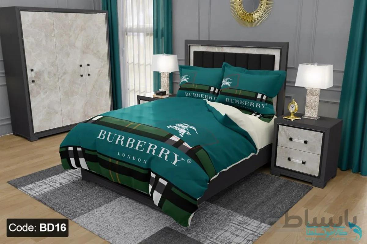 روتختی طرح burberry برند دکو کد BD16 | دارای قابلیت تغییر رنگ پشت لحاف و ملحفه