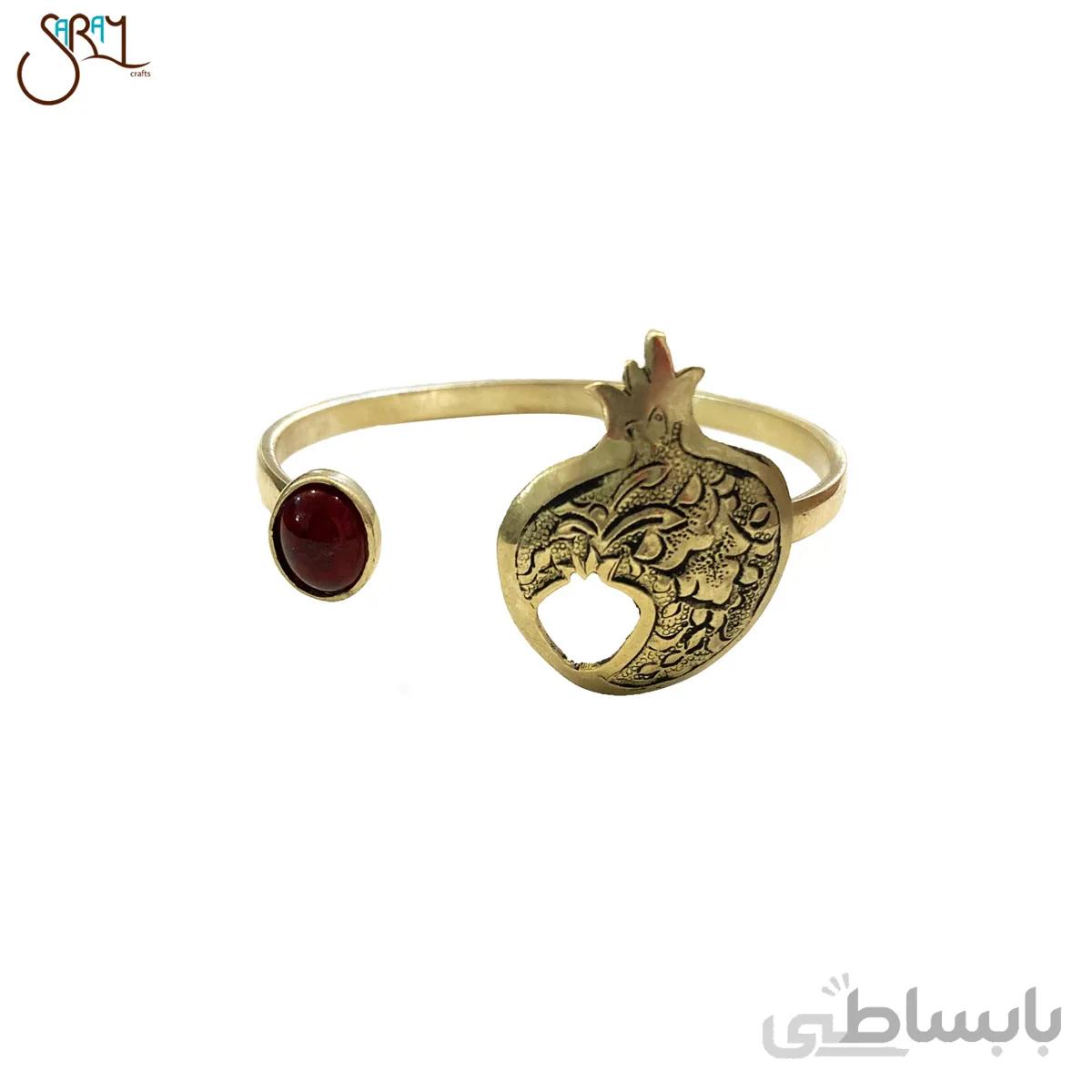 دستبند برنجی دست ساز طرح انار مدل 27014