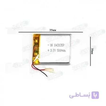 باتری هدفون بلوتوث لیتیومی تک سل 3.7V 500mAh دارای برد محافظ باطری کیفیت بالا 043035P 3.7V 500mah high quality battery