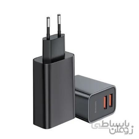 شارژر دیواری سریع 5 آمپر دو پورت USB بیسوس Baseus Speed PPS Quick Charger CCFC-E01