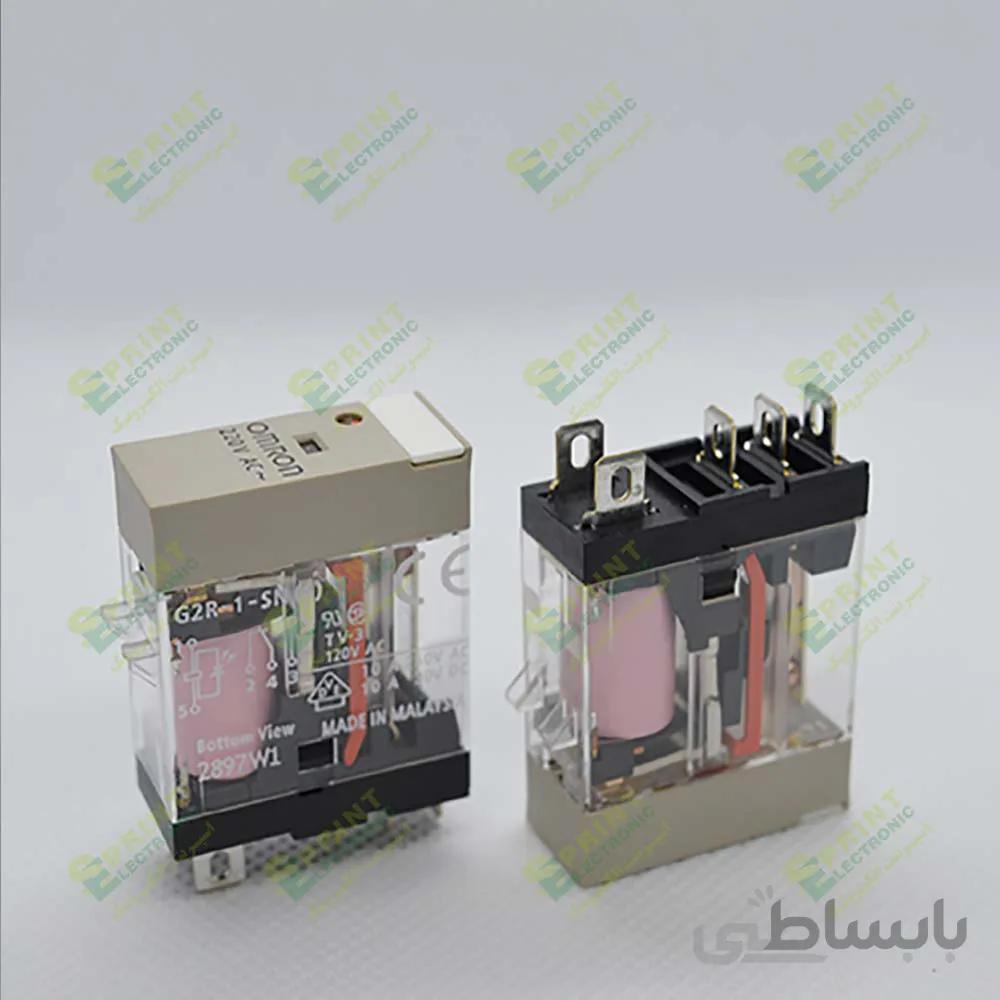 رله 220 ولت شیشه ای 5 پایه 10 آمپر Omron G2R-1-SNI S 220VAC