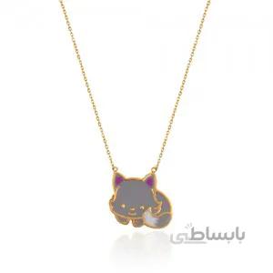 گردنبند طلا کودک طرح گربه کد KN711