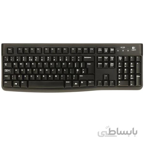 کيبورد باسيم لاجيتک مدل K120 با حروف فارسي ا Logitech K120 Wired Keyboard With Persian Letters