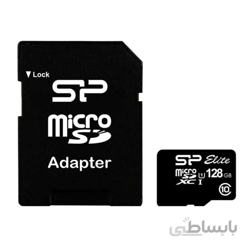 کارت حافظه MicroSDXC سیلیکون پاور سری Elite کلاس 10 استاندارد UHS-I U1 ظرفیت 128 گیگابایت سرعت 100مگابایت
