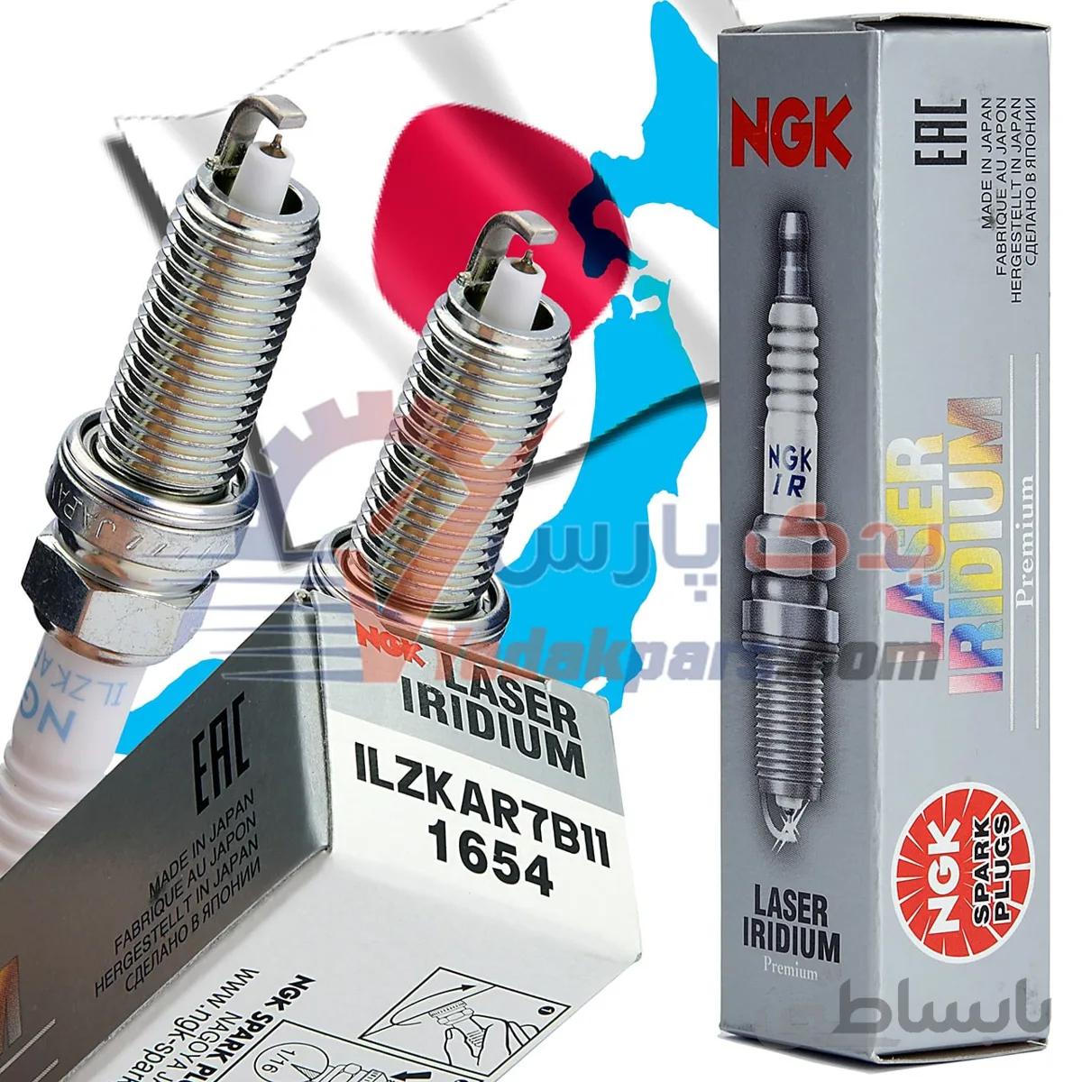 شمع ایریدیم لیزر آچار۱۴ کد سرد برند NGK ژاپن(بسته۴عددی) ا NGK Spark Plug ILZKAR7B11 1654 Laser Iridium Premium JAPAN