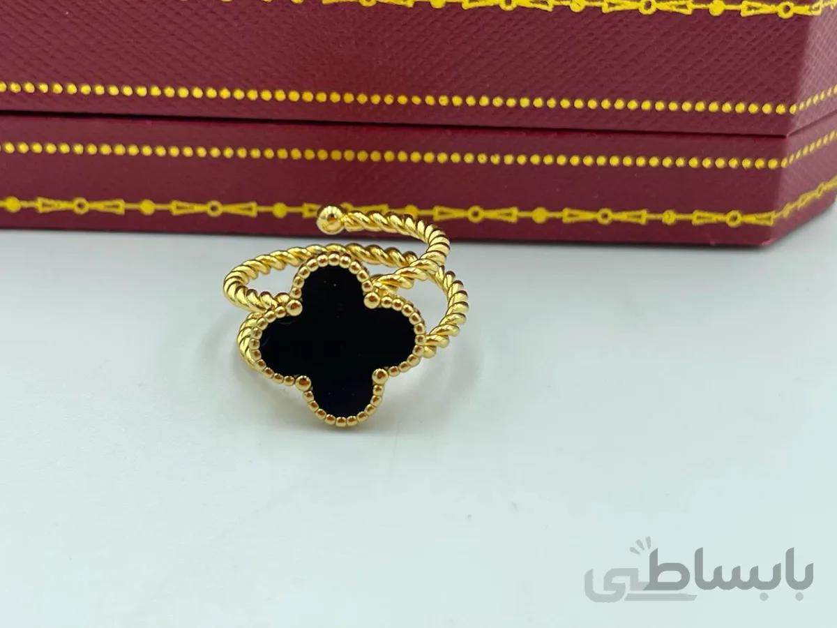 انگشتر ونکلیف طلایی دو دور