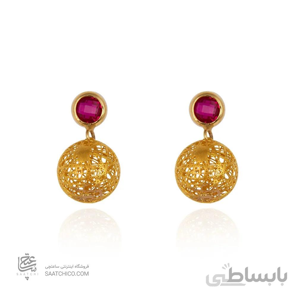 گوشواره طلا زنانه با گوی فیوژن کد CE337