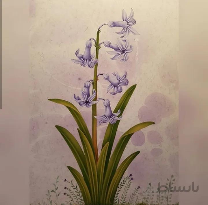 تابلو نقاشی نگارگری گل و مرغ کد ۱۰۱۲۶۵
