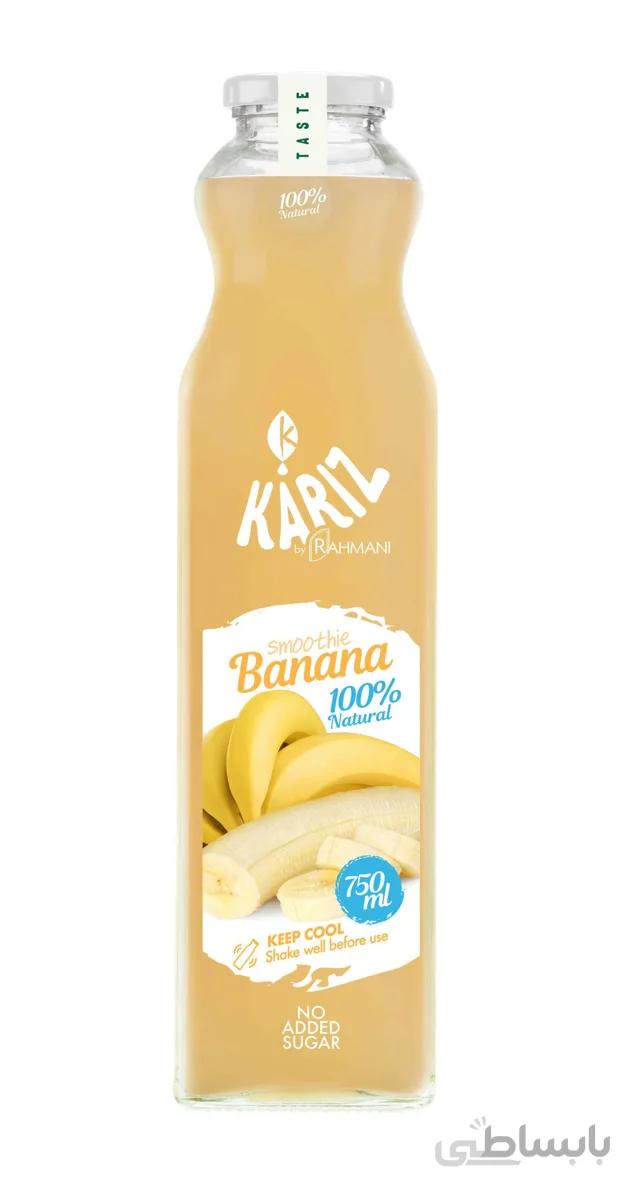 اسموتی موز 100% طبیعی شیشه 750 کاریز_باکس 6 عددی