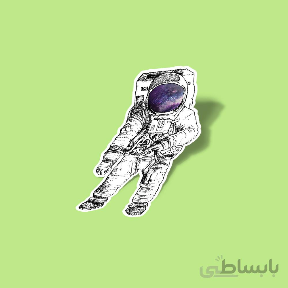 استیکر فضانورد ایستاده