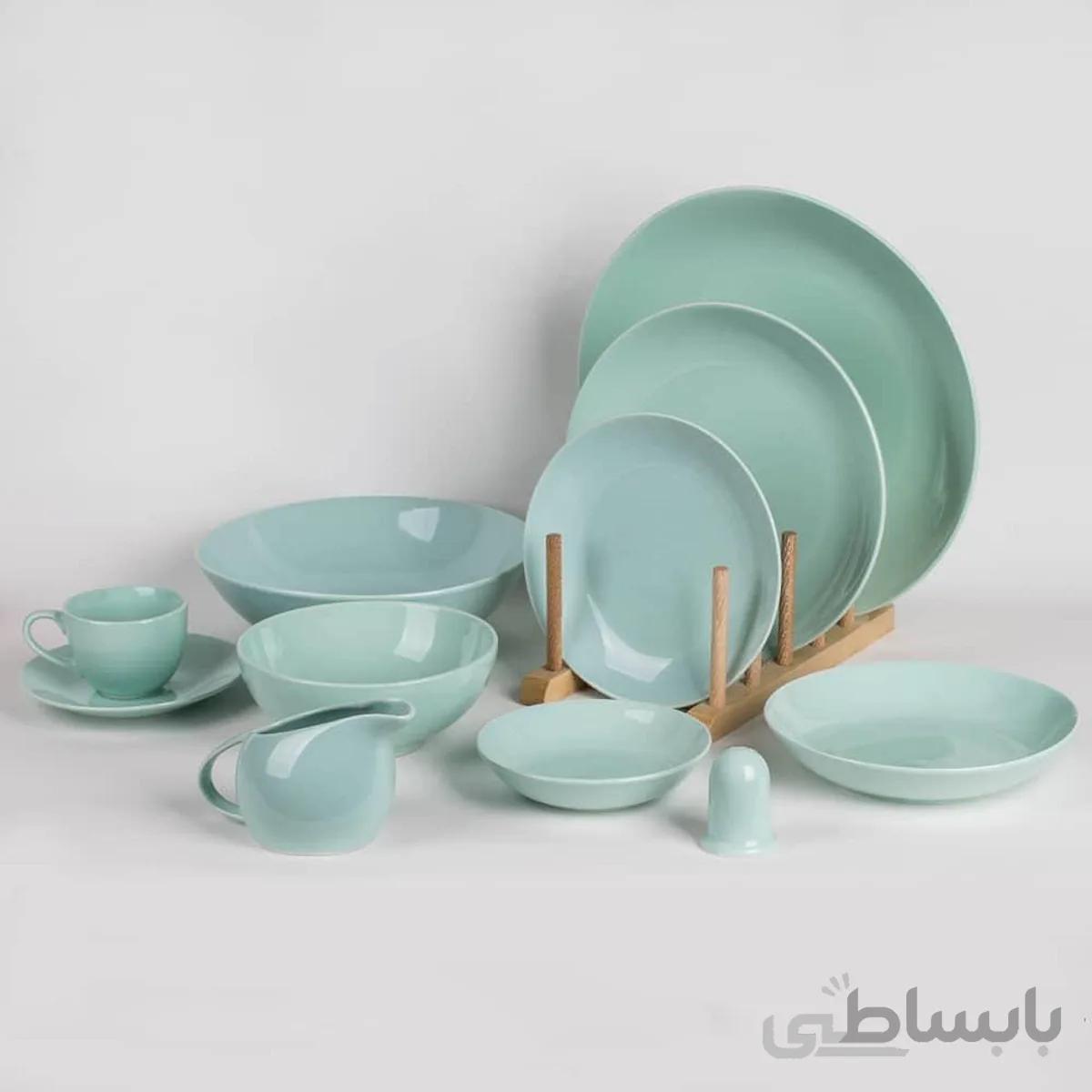 سرویس غذاخوری 30 پارچه کلارا مدل سیگنیچر سبزآبی