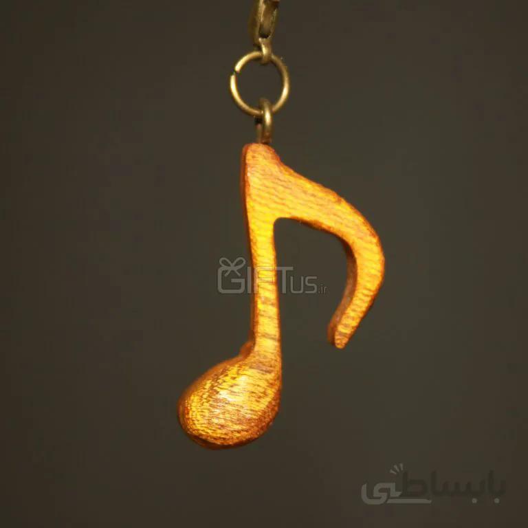 گردنبند چوبی طرح نت موسیقی