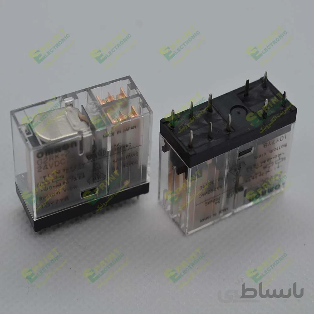 رله 24 ولت کتابی لچ 10 پایه 5 آمپر Omrom G2RK-2-24VDC