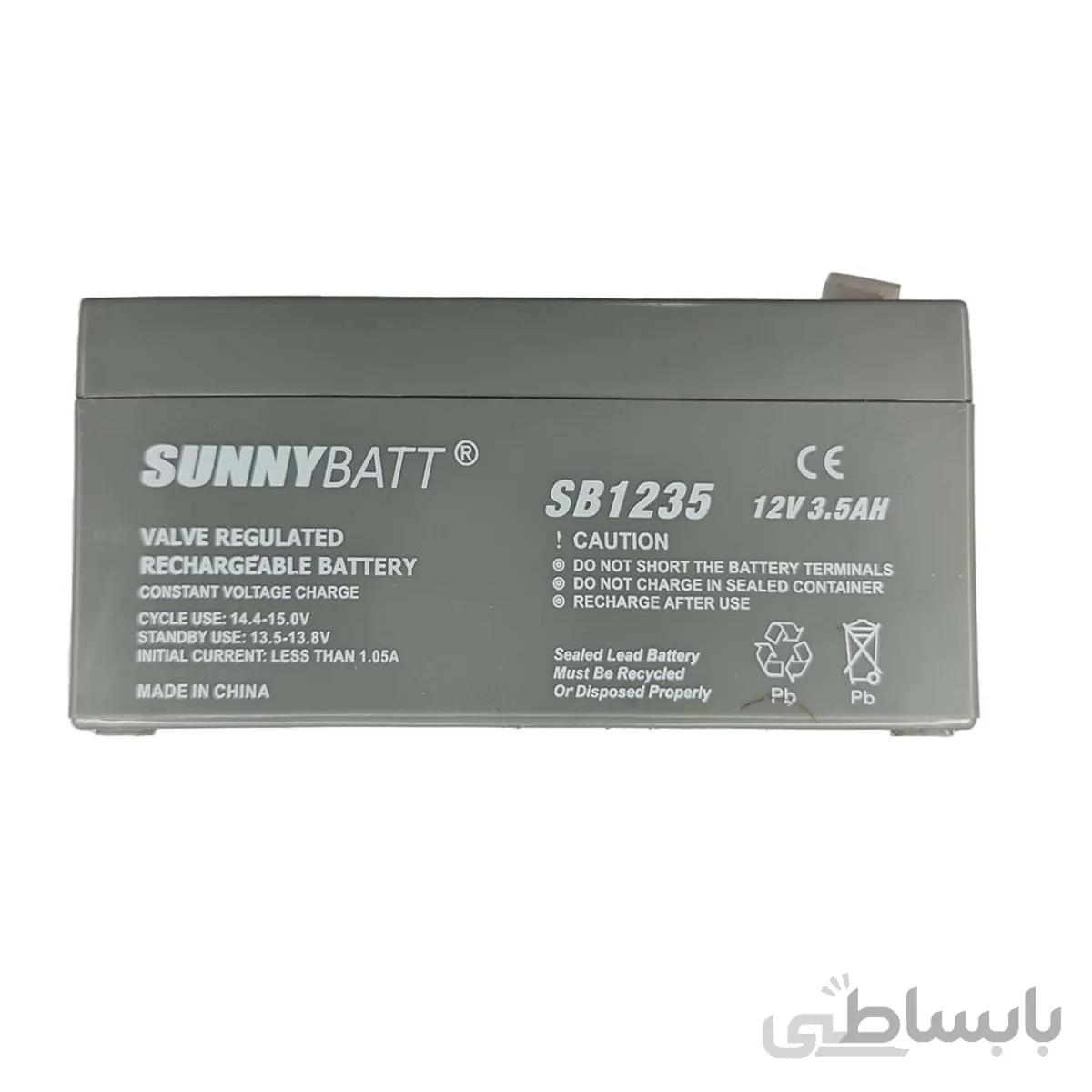 باتری خشک 12 ولت 3.5 آمپر ساعت مارکSUNNYBATT مدل SB1235