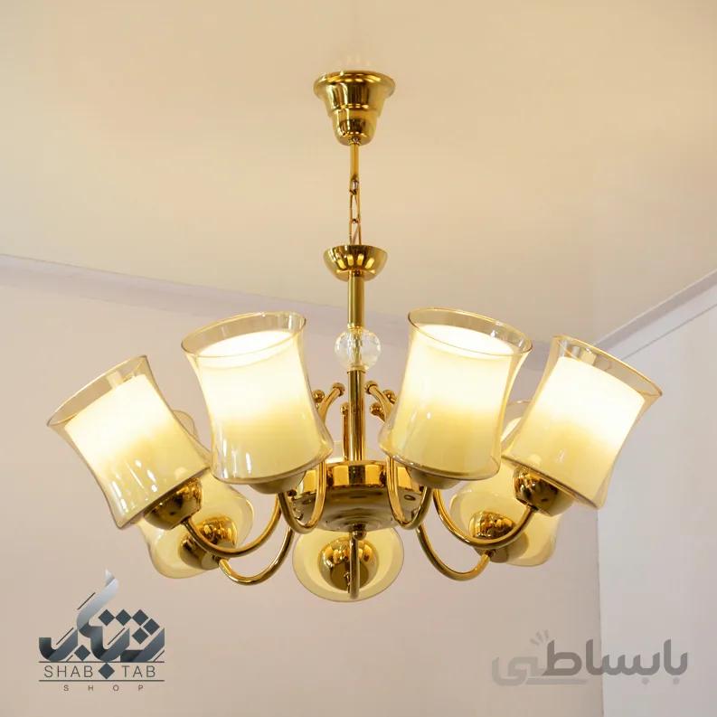 لوستر آویز هفت شعله طلا کد 833