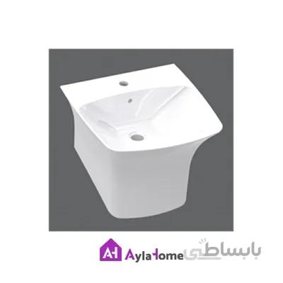 روشویی نیم پایه چینی کرد مدل آرتا درجه یک