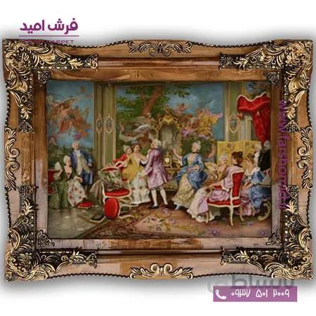 تابلو فرش ماشینی طرح تابلو نقاشی فرانسوی کد 2281 فرشان
