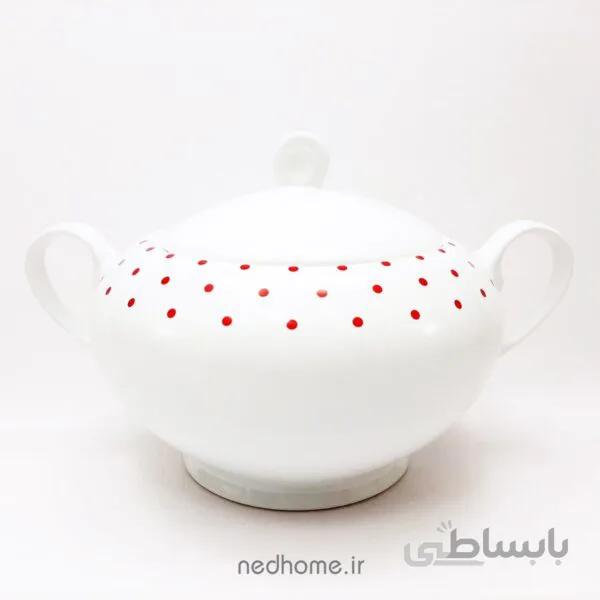 سوپ خوری در دار چینی زرین طرح اسپاتی قرمز