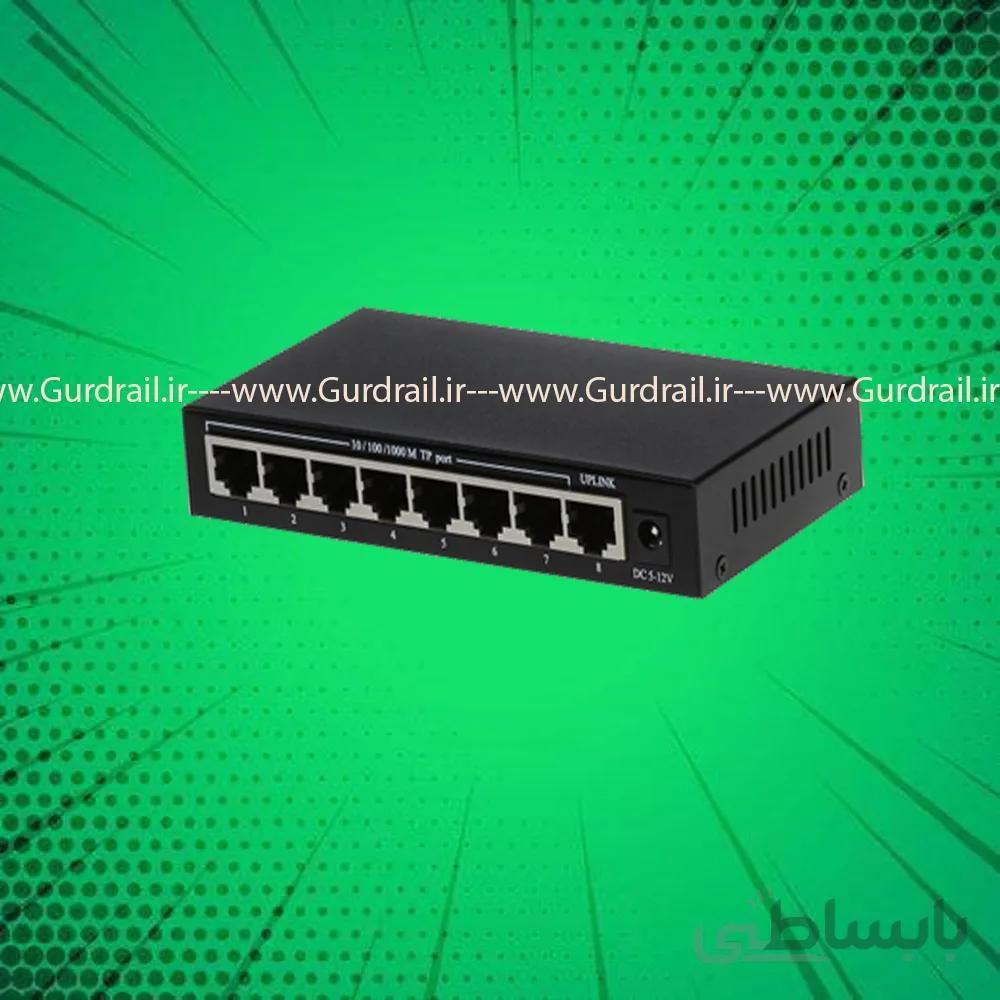 سوییچ شبکه اچ ار یو ای 8 پورت10 100 HR SW0080 HRUI