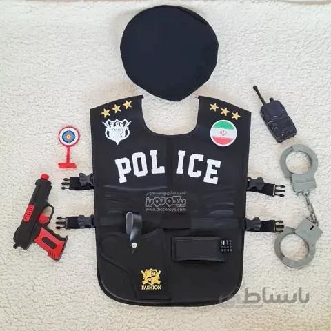 لباس مشاغل کودک جلیقه پلیس کودک با تفنگ قرمز کد 4027739