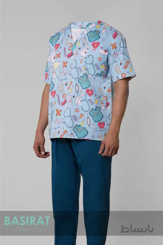 روپوش پزشکی طرح چسب زخم مردانه (تک)