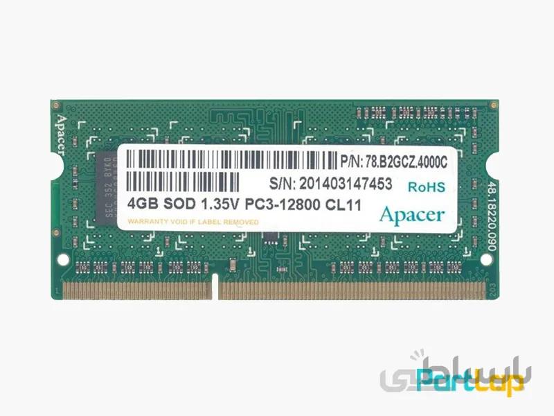 رم لپ تاپ اپیسر مدل DDR3 PC3-12800S ظرفیت 4 گیگابایت