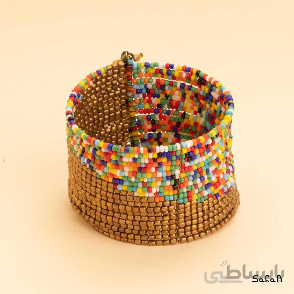 دستبند باز رنگی هندی منجوق