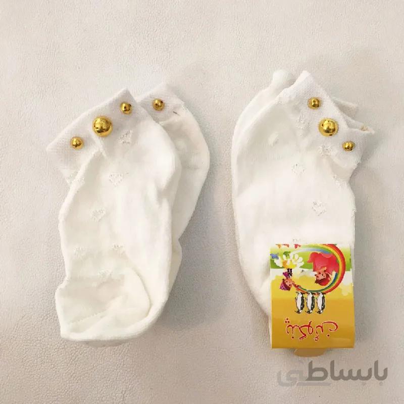 جوراب طرح قلب و مروارید