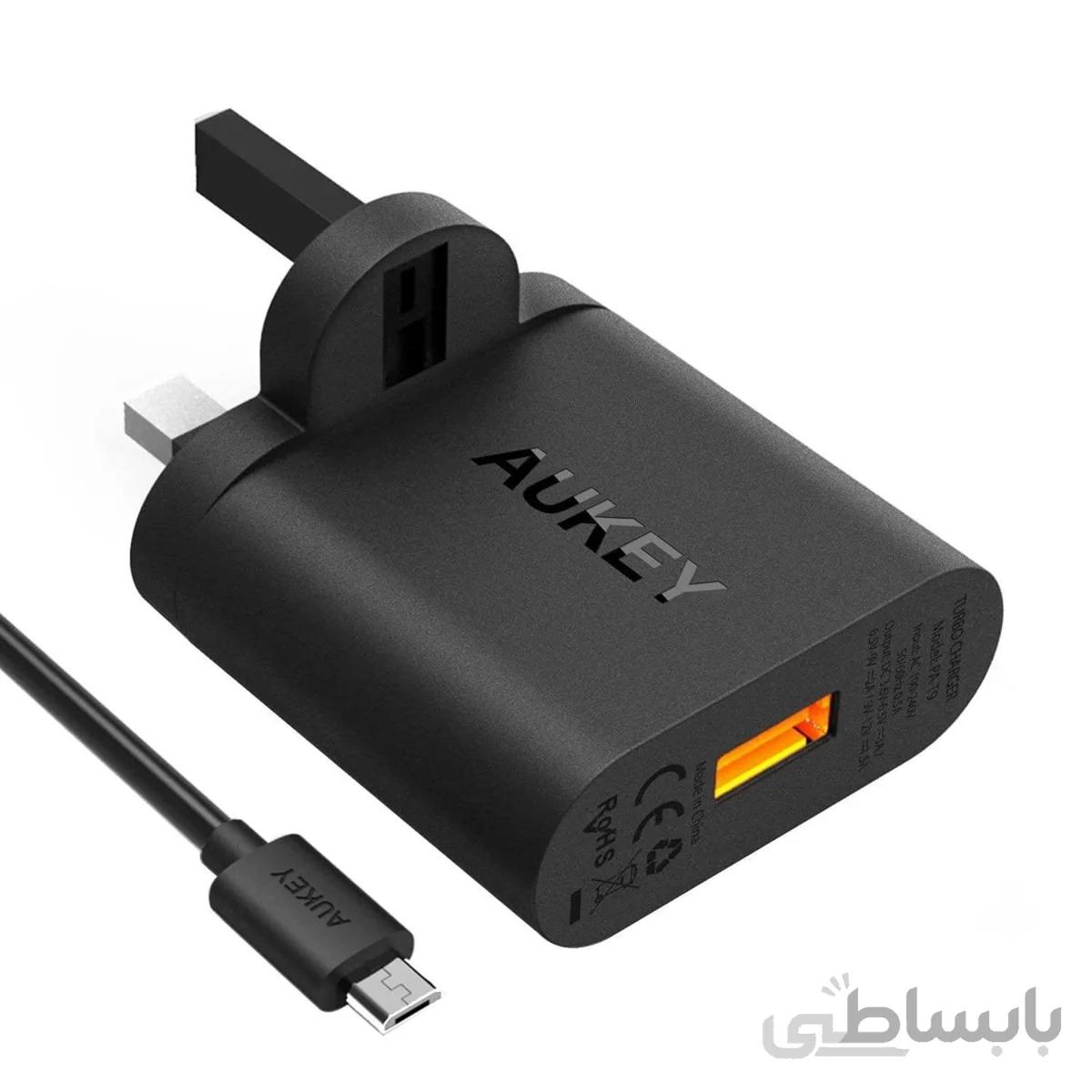 شارژر دیواری فست شارژ به همراه کابل میکرو AUKEY PA-T9 UK