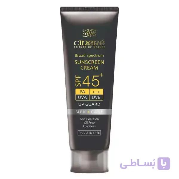 کرم ضد آفتاب آقایان سینره با +SPF45 حجم 50 میل - ب — تصویر 1