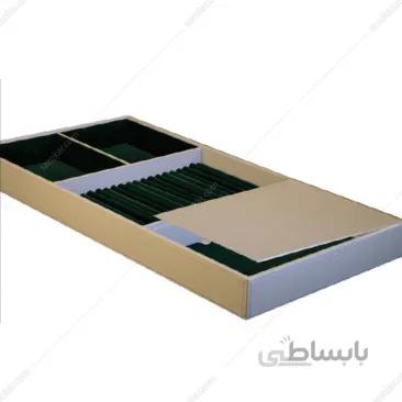 باکس زیور آلات چرم کامپکت داخل کشو سری 3 رنگ خاکی سایز 90 فانتونی مدل J649 ا Fantoni J649 Jewelry case