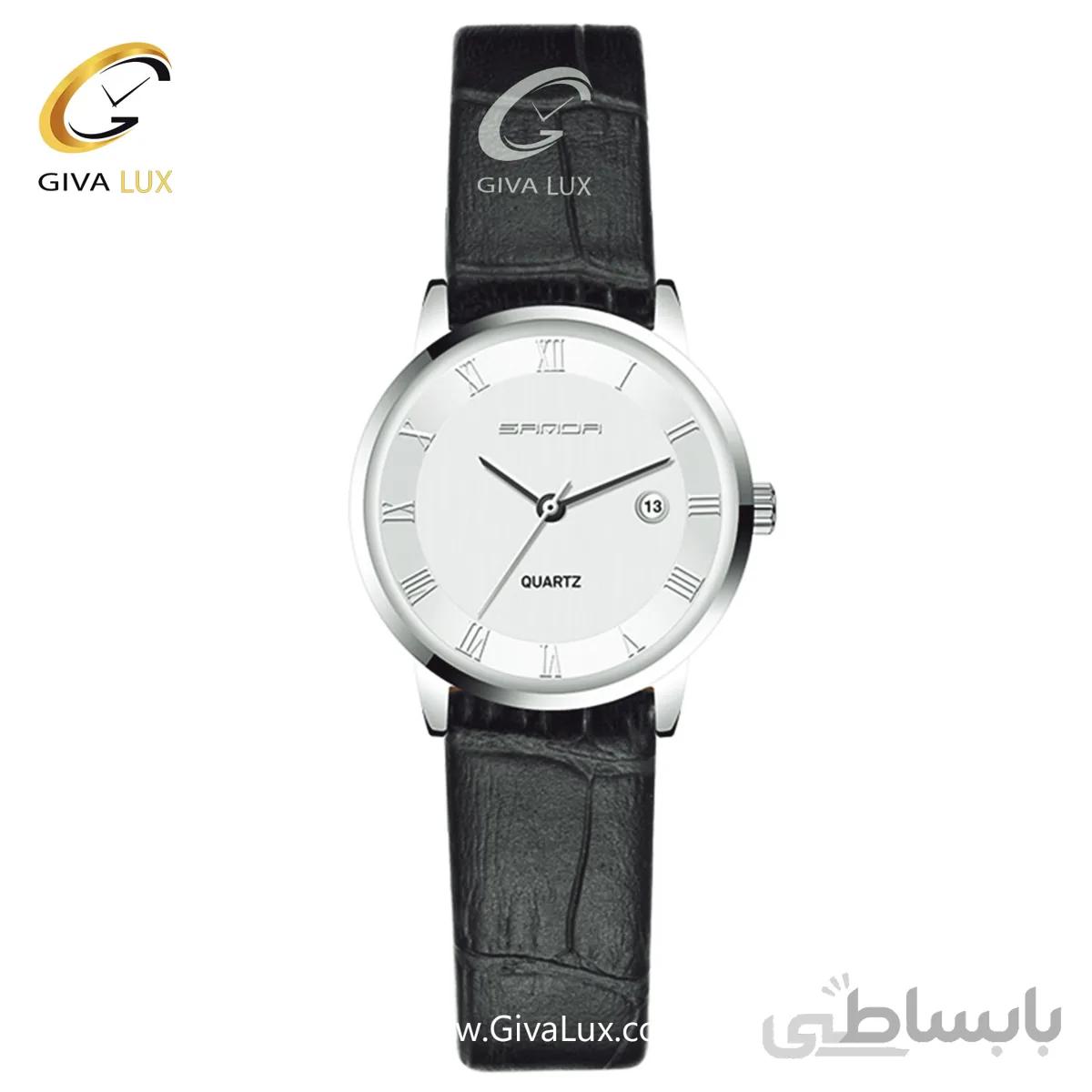 ساعت مچی بند چرمی مشکی زنانه ساندا مدل SANDA188