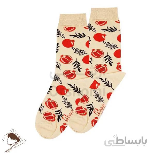 جوراب ساق دار طرح انار پاتریس