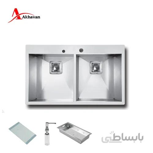 سینک ظرفشویی توکار اخوان ا Akhavan Double Bowl Sink 334