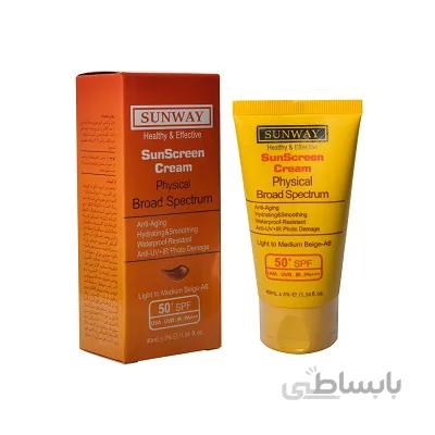 کرم ضدآفتاب رنگی فیزیکال spf 50 سان وی 40 میلی لیتر