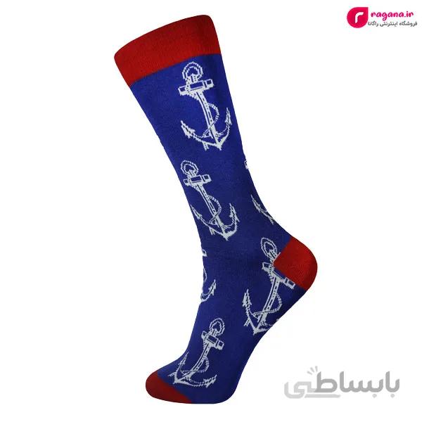 جوراب مردانه ساق بلند MOXIAO طرح لنگر کد R215279