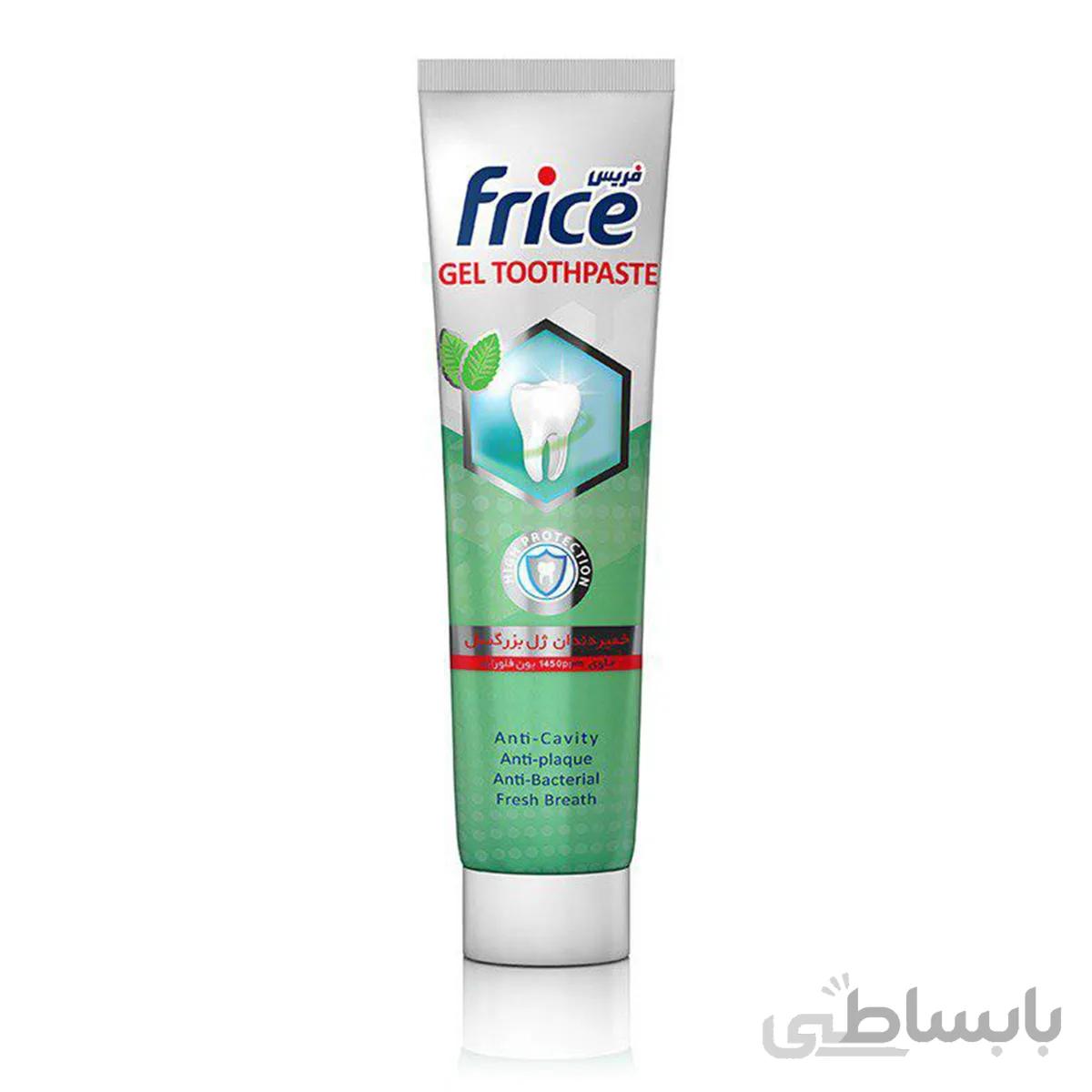 خمیر دندان ژل بزرگسال دارای یون فلوراید فریس frice وزن 100 گرم