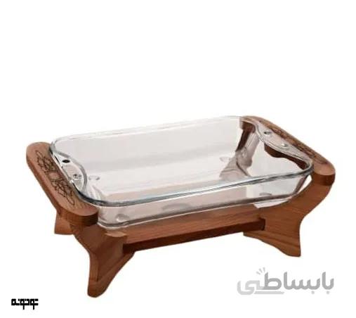 سوفله مستطیل 2 لیتر طرح دار چوب راش کد211