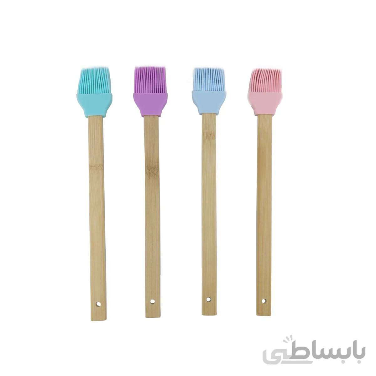 فرچه سیلیکونی دسته چوبی بلند