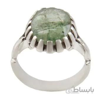 انگشتر نقره مردانه مدل زمرد رکاب دست ساز کد AM_1821