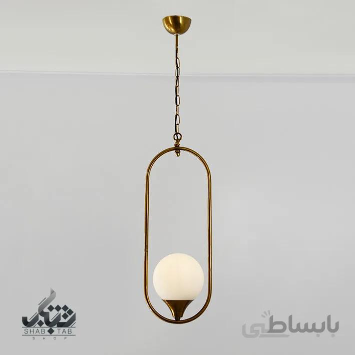 لوستر آویز مدرن تک شعله بیضی حباب دار آنتیک SHJ