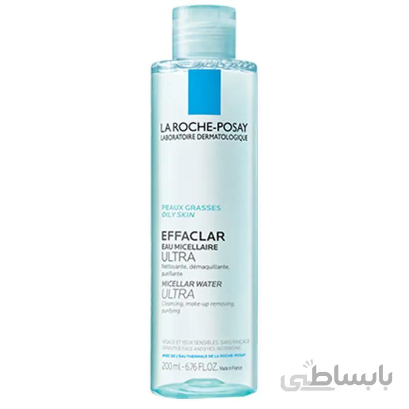 پاک کننده آرایش لاروش پوزای مدل Effaclar Micellar Water Ultra مناسب پوست های چرب و حساس 200میل ا La Roche-Posay Effaclar Micellar Water Ultra Makeup Removing For Sensitive Skin 200ml