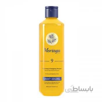 شامپو حجم دهنده و انرژی بخش شماره 9 مناسب پوست سر خشک و حساس 400ml مورینگا