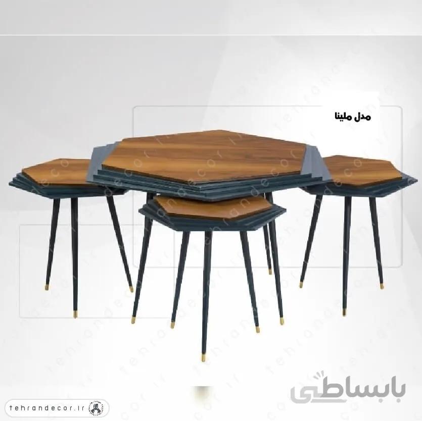 ست میز جلومبلی عسلی ملینا