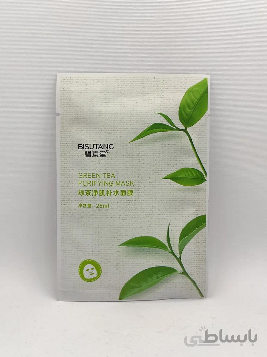 ماسک صورت ورقه ای چای سبز بیسوتانگ bisutang green tea mask