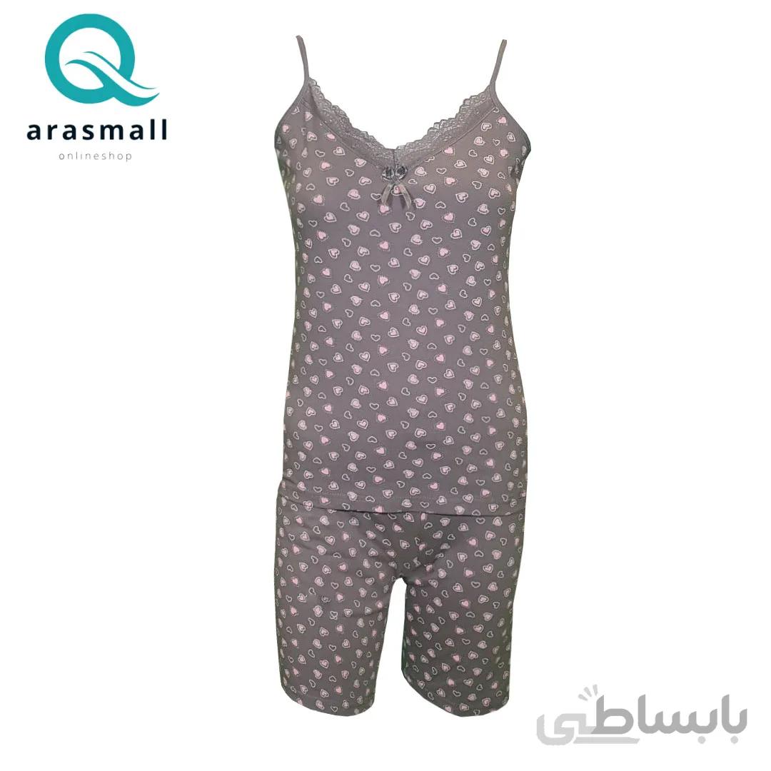ست تاپ و شلوارک زنانه میسپل طرح قلب کد 128
