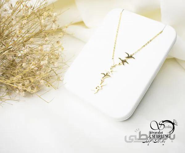 گردنبند زنانه طرح پرنده آویز