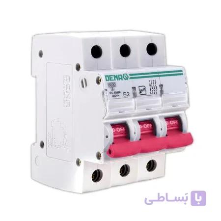 فیوز مینیاتوری سه پل 2 آمپر دنا الکتریک مدل B2-6K-3P