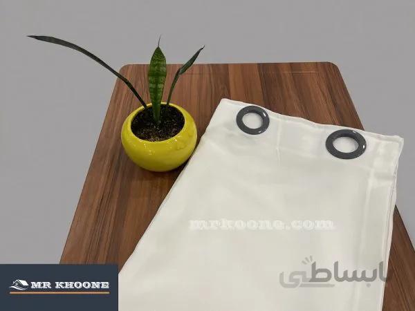 پرده آماده کتان گارنت سفید