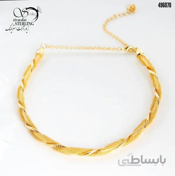 طوق زنانه استیل بافت کد: 2959